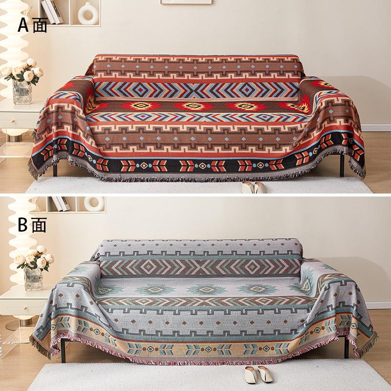 Double Sided Pattern Cartoon Sofa Cover Beds Blanekets Throw Blanket Picnic Mat With Tassel Sofa Bed Universal Decorative S006
