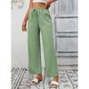 Summer New Women's Casual Drawstring Flowing Trousers Wide Leg Pants with Pockets