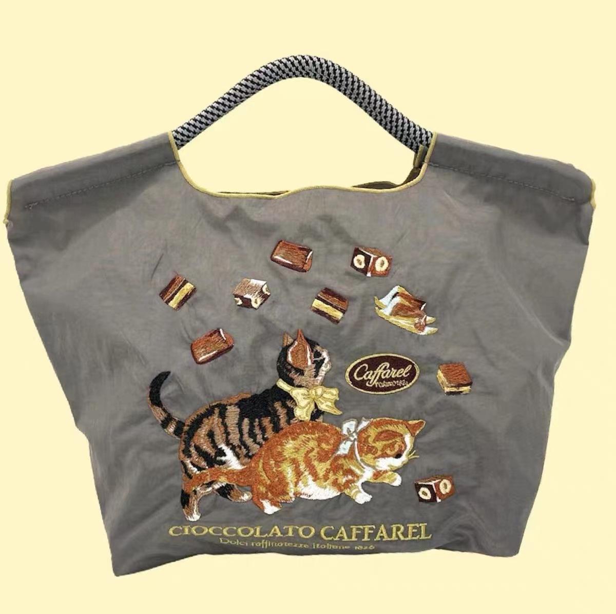 

Экологичная ручной работы нейлоновая сумка-тоут в японском стиле с вышивкой в виде цветов Medium