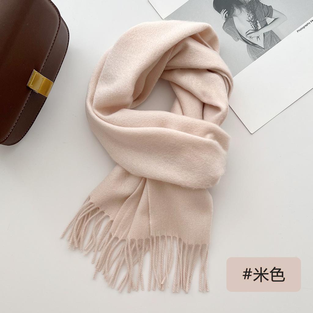 High Quality 100% Wool Wraps Female Male Solid Classic Muffler Women Man Scarves  Autumn Winter Soft Warm Casual Couple Scarf