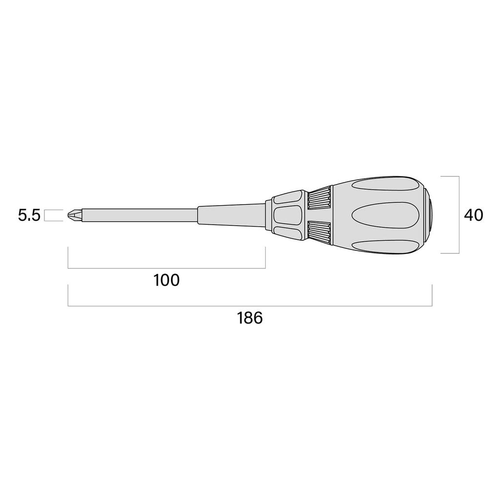 KUROKIN Screwdriver Length Black Gold Fujiya Electrician's (+2.0/Shaft 100mm) 524D-BG