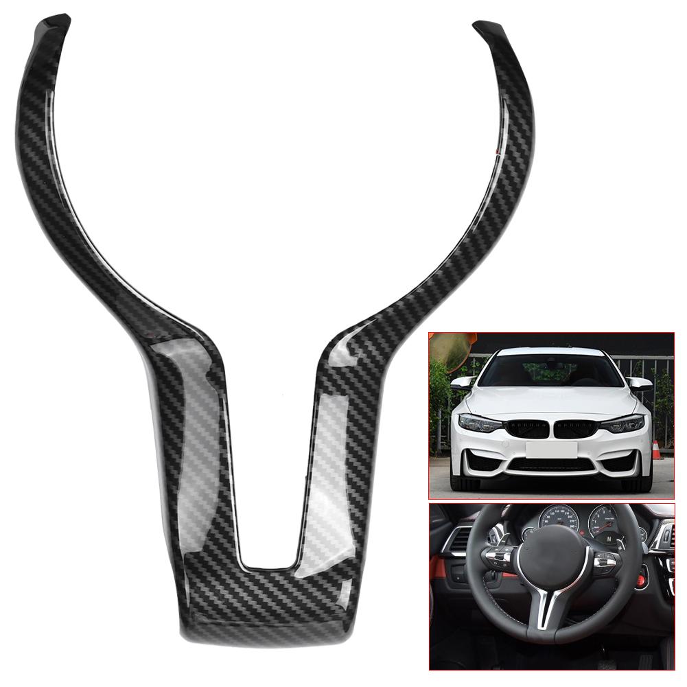 M Sport Steering Wheel Trim Cover Fits for F80 M3 F82 F83 M4 F10 M5 F06 F12 F13 M6 F15 X5M F16 X6Carbon Fiber Style