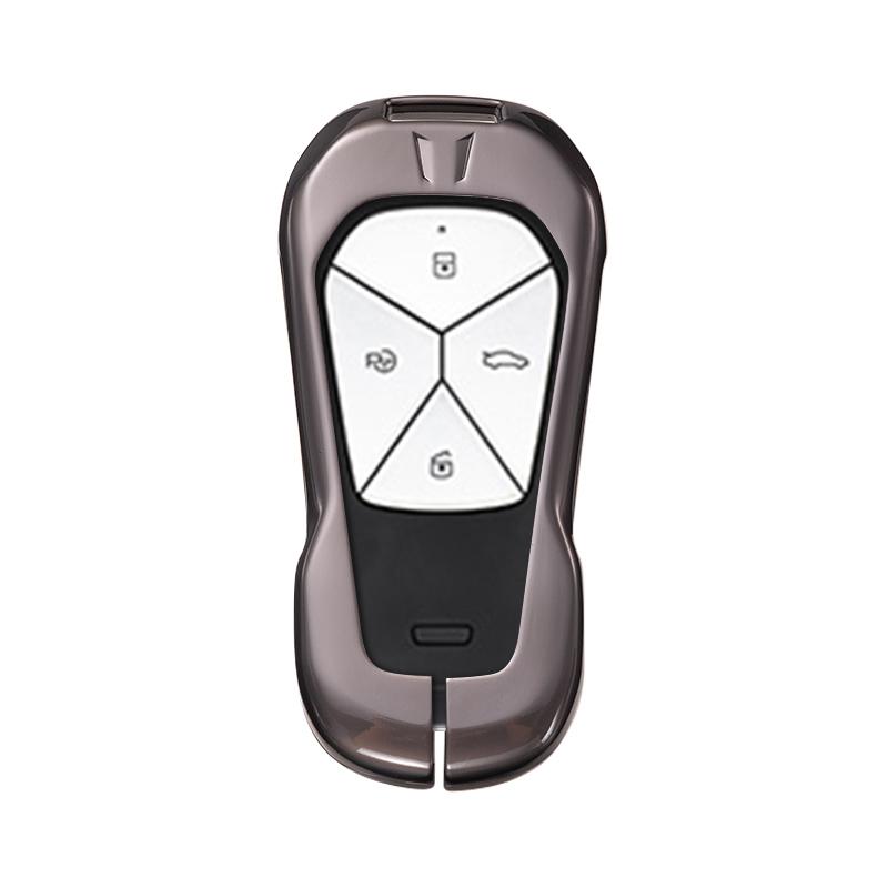 For Xpeng G6 G9 Car Key Case Zinc Alloy Leather Full Protection Key Cover Leather Remote Fob Holder Keychain Auto Accessories