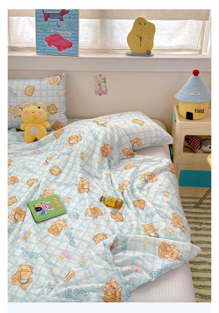 Soft Cotton Air-Conditioning Quilt: Smooth, Machine Washable Summer Blanket for Kids with Soybean Fiber