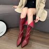 Winter  New Elegant Casual Women Pointed Toe Outdoor Elastic Boots Comfortable Walking Fashion Knight Boots Shoes For Women