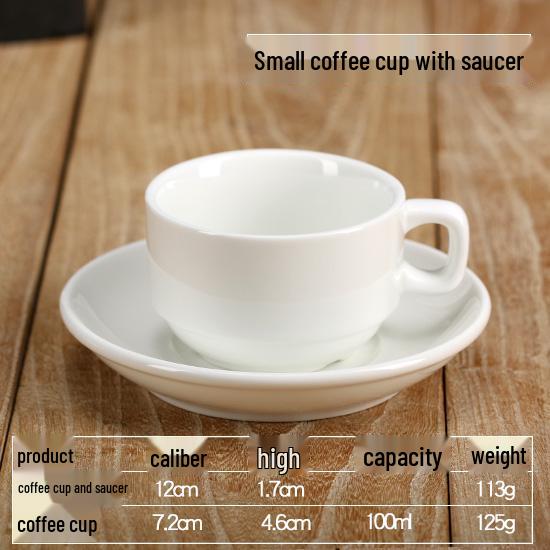 Elegant White Ceramic Coffee Cup & Saucer Set with Spoon – Ideal for Home or Hotel Use