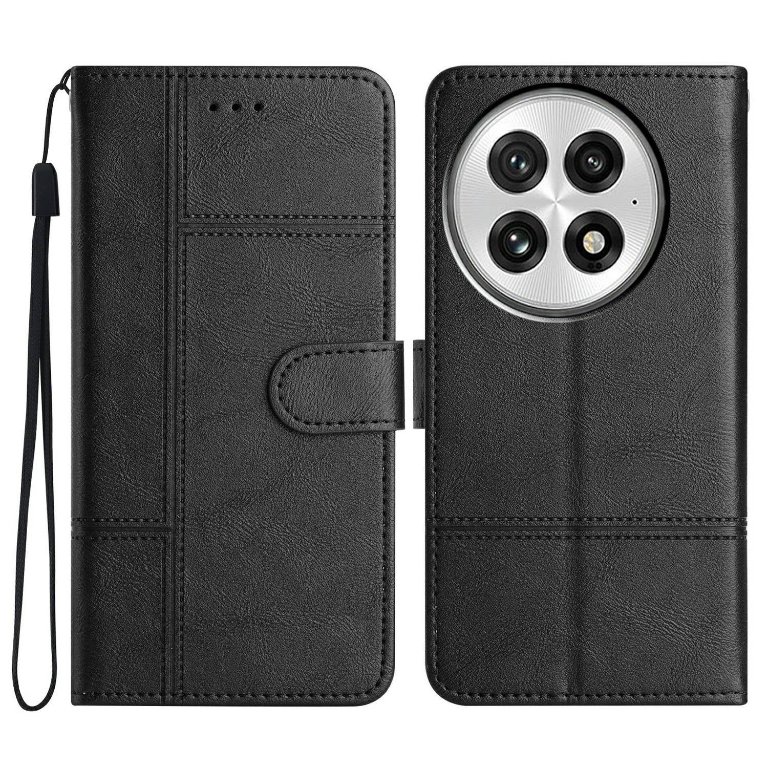 For OnePlus 13 Case Line Imprinted PU Leather Wallet Phone Cover C