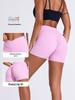 Women's High Waist Pleated Quick-Dry Yoga Shorts - Peach Hip Lifting Fitness Running Pants