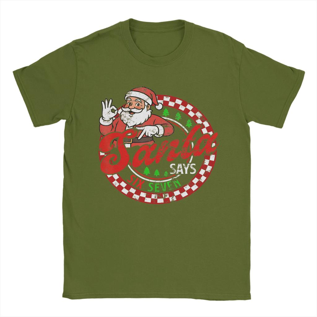 Dabbing Christmas Santa Says 67 T-Shirt Summer 100 Cotton T Shirts For Couple Leisure Casual Short Sleeve Funny Clothing