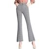 Plaid Flared Pants New Women's Nine-Quarter Pants 2026 Spring Elastic High-Waisted Slim-Fit Flared Pants with Slits