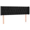 3119154 vidaXL Tête de lit avec oreilles Noir 147x16x78-88 cm Velours