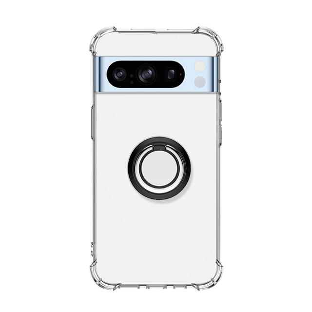 Ringständer durchsichtige Hülle für Google Pixel 8 Pro Halter Halterung stoßfeste transparente Hüllen für Google Pixel 7 7A 6A weiche TPU-Silikon-Telefonrückseite