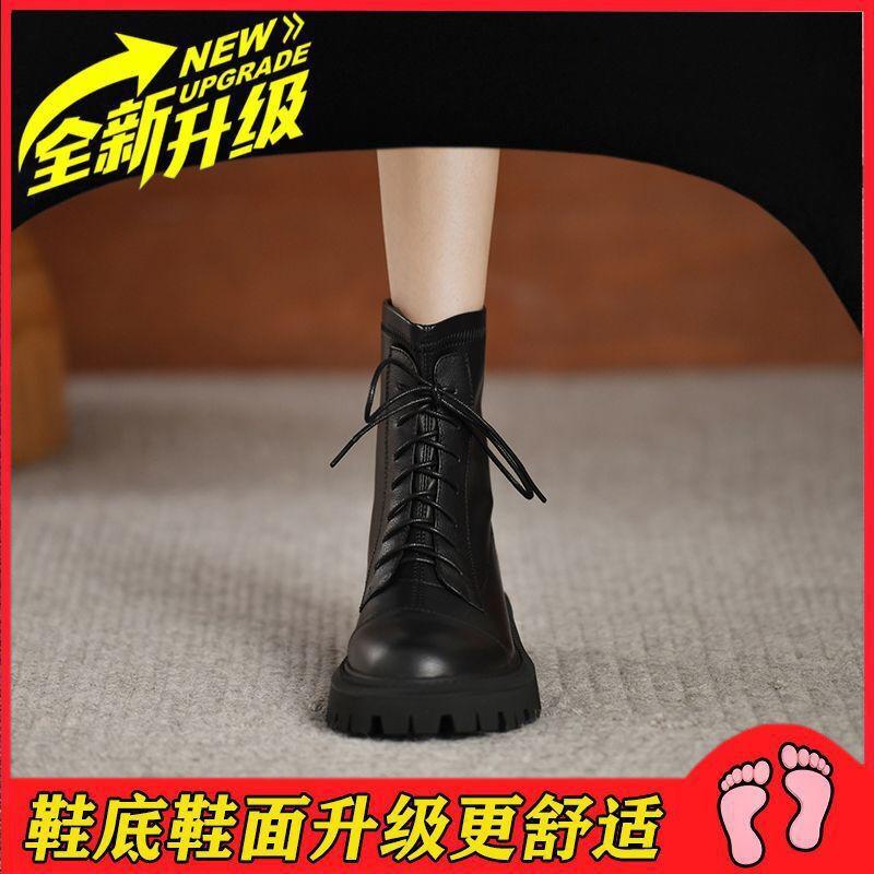 

Женские ботинки Мартина новые осенне-зимние на небольшой толстой подошве короткие ботинки с внутренней платформой 35