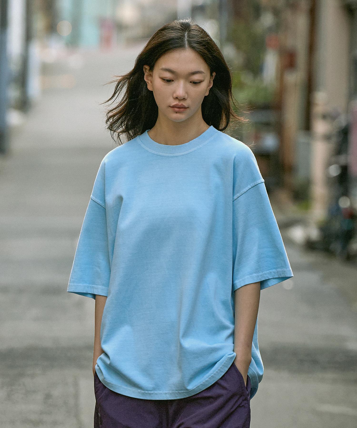 Minimal Project Robust Heavy Overfit Pigment Short Sleeve T-Shirt Mst153 [Sky] Sky/M