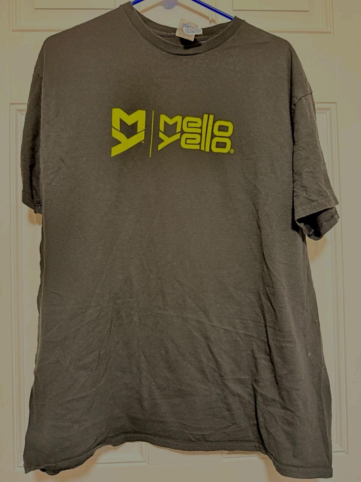 Mellow Yellow Shirt Soda Logo Vtg Black Tee Mens Size XL Unisex T-Shirt XXL