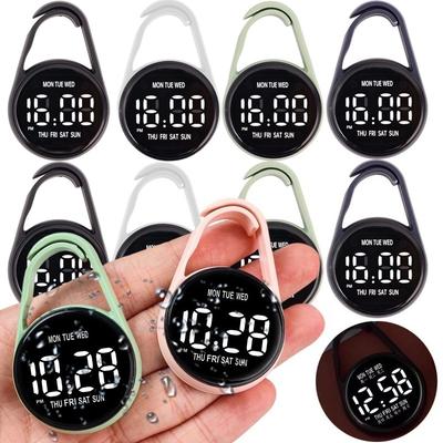 Round Water Drop Electronic Pendant Watch Mini Portable Digital Wristlet Watch Cute Decorative Hanging Watches for Men Women