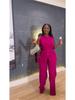 2025 Summer Women's Wear: Stand-up Collar Buttoned Sleeveless Top & Wide-leg Pants Set