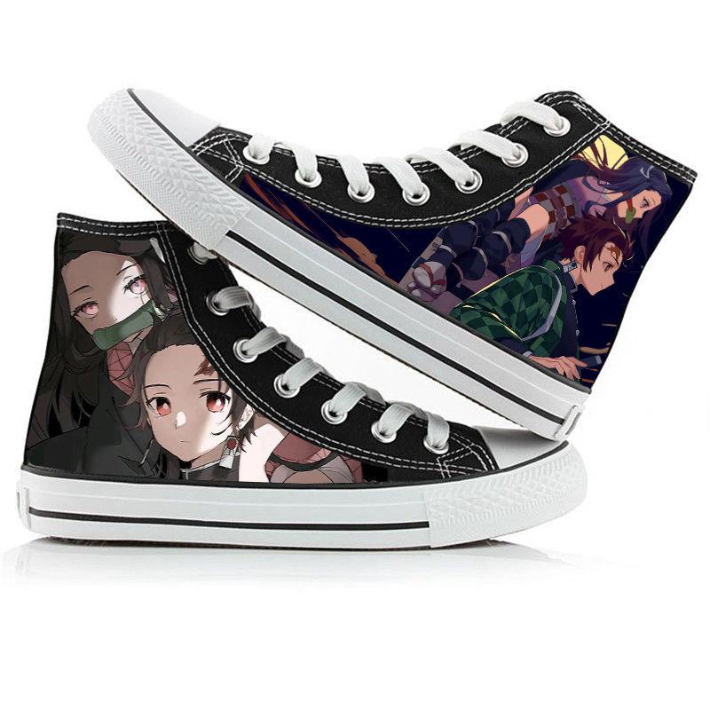 2025 Demon Slayer Print Canvas Schuhe Mode Anime Student Herren Damen Unisex Freizeitschuh Liebhaber Paarschuhe