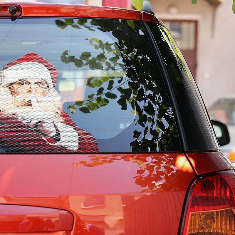 Weihnachtsmann-dekorierte Autoaufkleber, selbstklebende PVC-Weihnachtsdekoration Autoaufkleber, lustige Weihnachtsmann-Aufkleber
