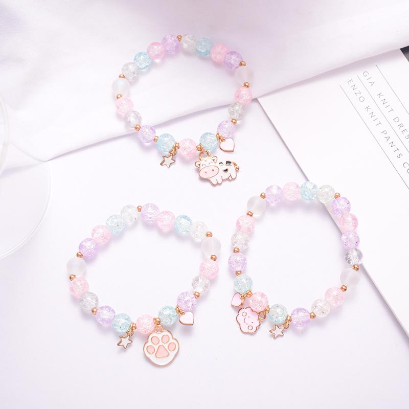 Crystal Bracelet Alloy Colored Beaded Bracelet Student Friendship Fashion Bracelet Bead Glass Hot Selling New Cartoon