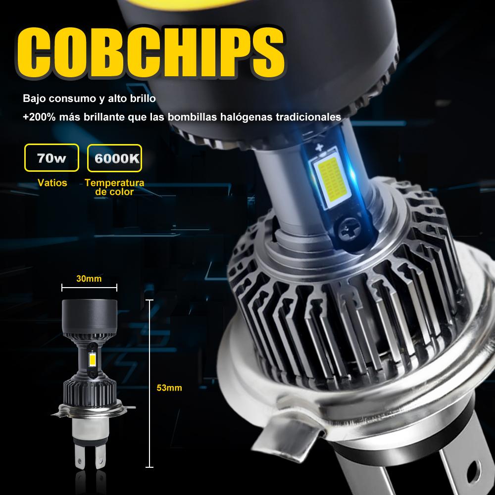 1pc Angel Eye H4 LED Motorcycle Headlight High Low Beam Scooter Motorbike Headlamp Light Bulb