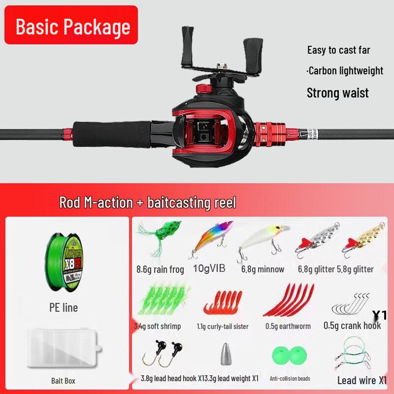 oeny Lure Rod & Left-Hand Baitcasting Reel Combo