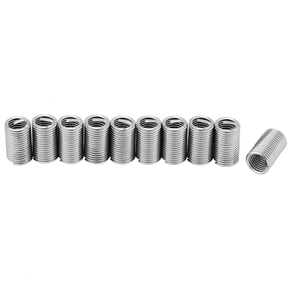 10 Pcs 304 Stainless Steel Wire Screw Sleeve Inserts Thread Repair Kit M8x1.25x3D