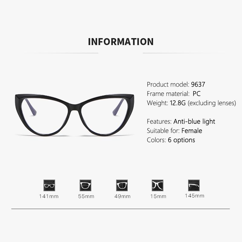 Vintage Cat-eye Round Face Rectangular Frame Glasses Frame For Women With Myopia.9637