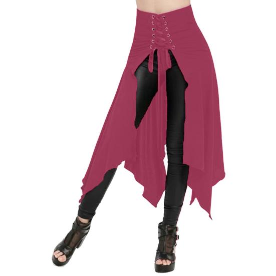 Dámská sukně Hollaween Kostým Steampunk Styl Gotický Cosplay Nepravidelný Vysoký pas Šněrování Patchwork Jednobarevné Vintage Středověká dlouhá sukně