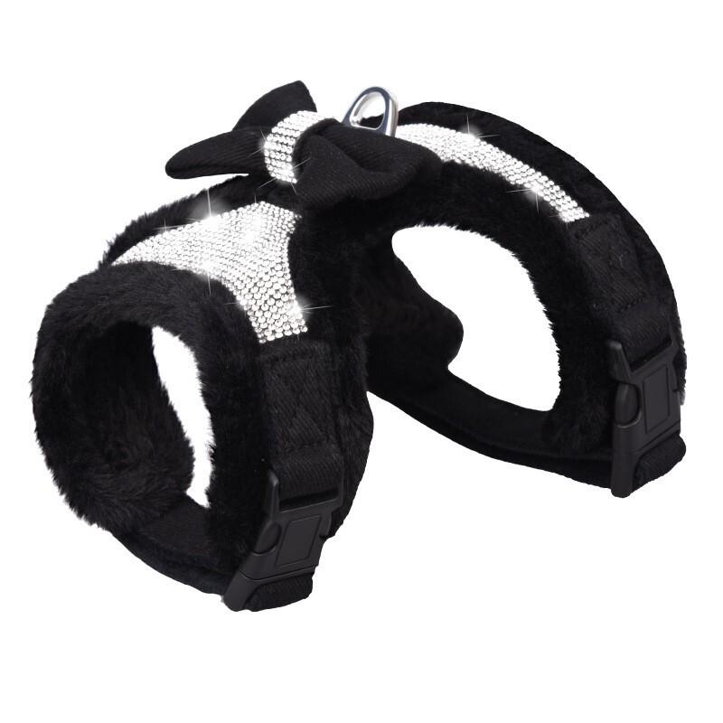 

Зимняя флисовая шлейка для собак, теплая жилетка для кошек, пальто, одежда для щенков, французский бульдог l чёрный