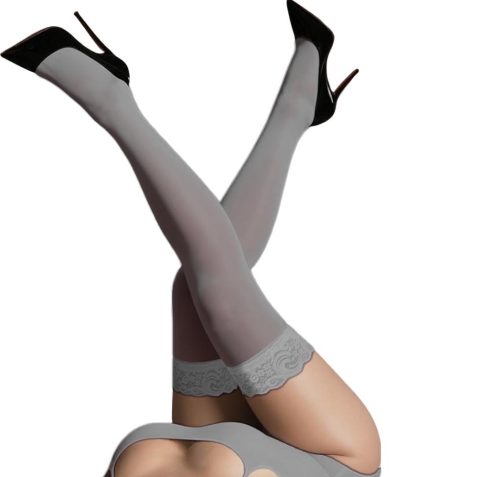 15D Sokken Dames Kant Kousen Sexy Lingerie Transparant Doorzichtig Sokken Dames Lingerie Dames Doorzichtig Verleidelijke Kousen one size gray