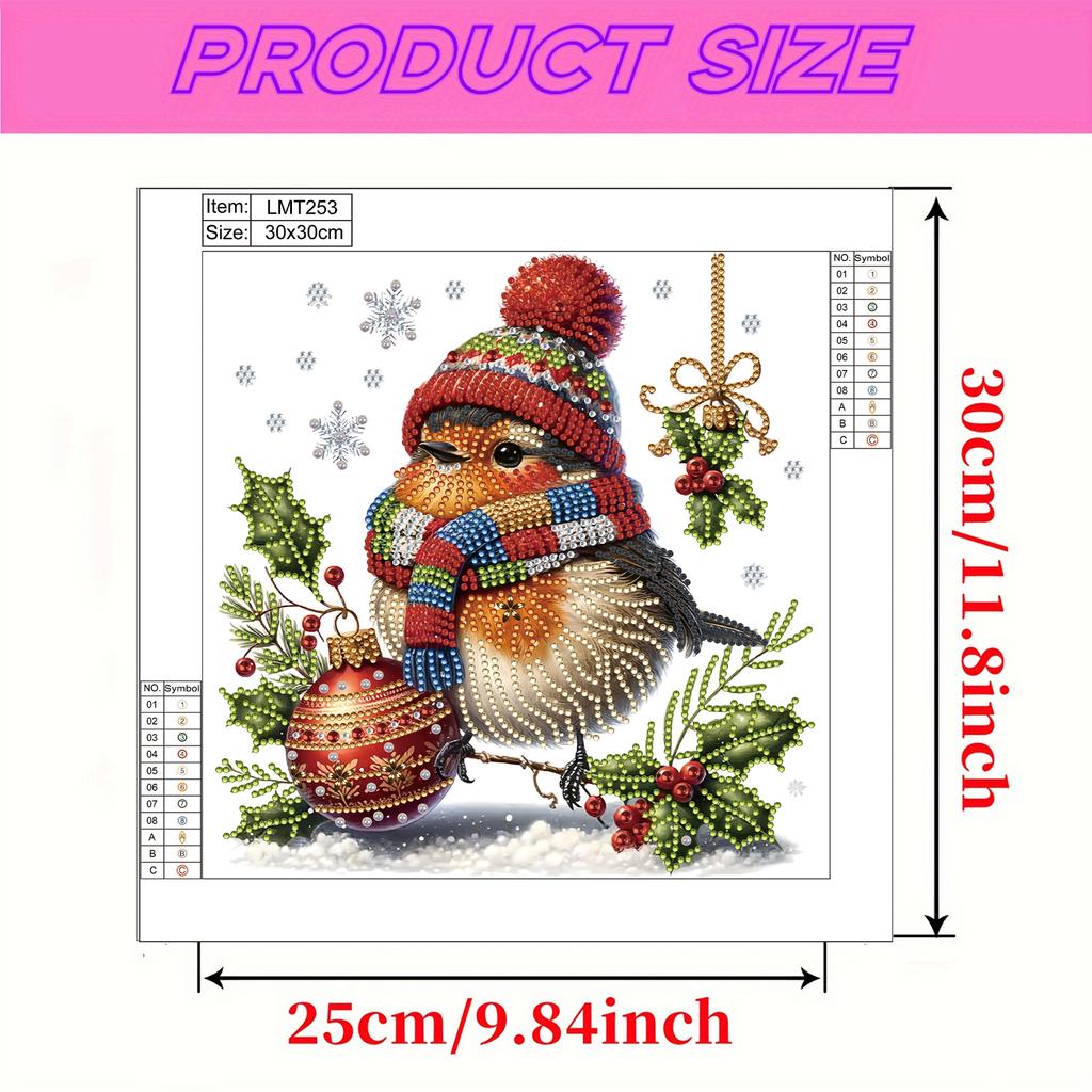 Christmas DIY Gem Art Diamond Painting Kits for Home Office Wall Decor Special Shape Partial Drill Dimond Art Paintings 30x30cm