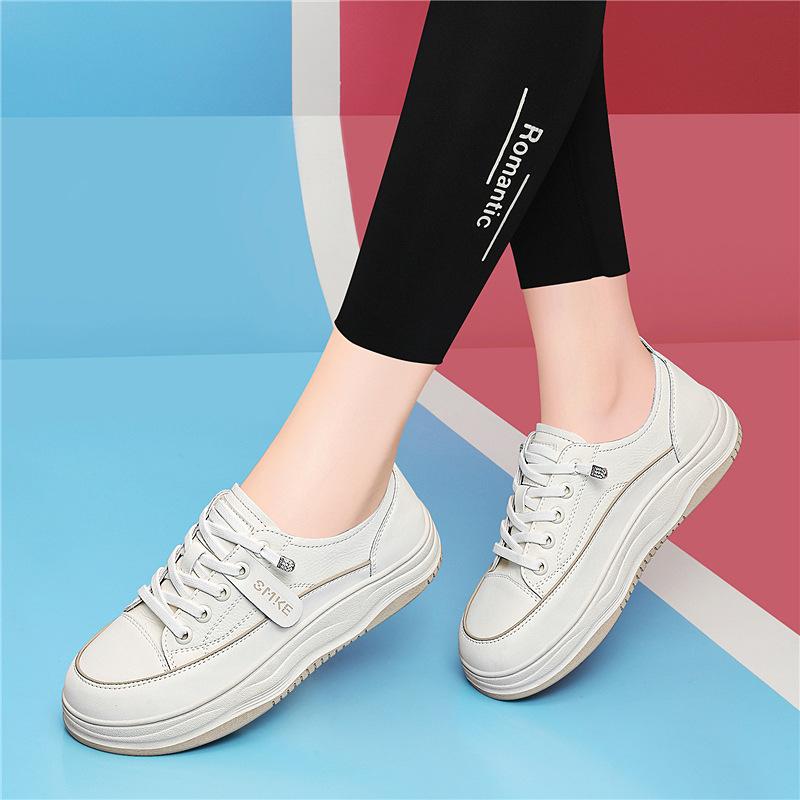 

Leather thick baseplate shoes women s new spring and summer versatile flat bottom casual fashion re 34