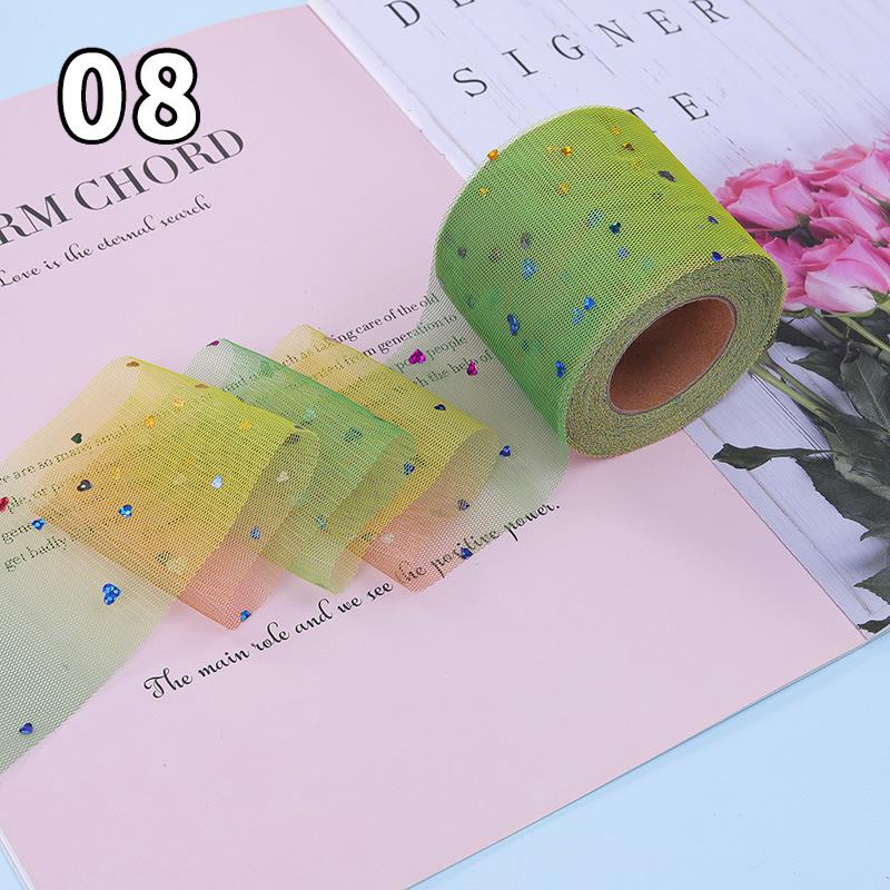 25 Yards Sequin Rainbow Star Moon Mesh Lace Trim Ribbon Fabric Wedding Dress DIY Bow Birthday Party Decoration Crafts