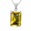 Natural Yellow Topaz 925 Sterling Silver Pendant Emerald 96.35 Certified