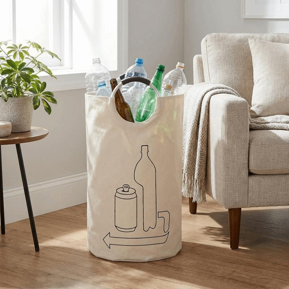 Large Capacity Bottle Collector Bag Oxford Cloth Recycling Bin Bag Dirty Clothes Basket Office