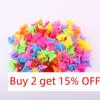 Fashion Small Hairpin for Girls Candy Color Plastic Mini Hair Claws Cute Butterflies Heart Flower Star Hair Clips Charm