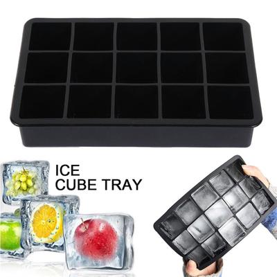 Bandeja de gelo de silicone 15 até mesmo gelo quadrado doméstico = molde fácil liberação criativa faça você mesmo caixa de gelo de silicone