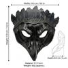 Halloween Krähenfeder Maske - PU Vogelmaske für Cosplay und Karneval