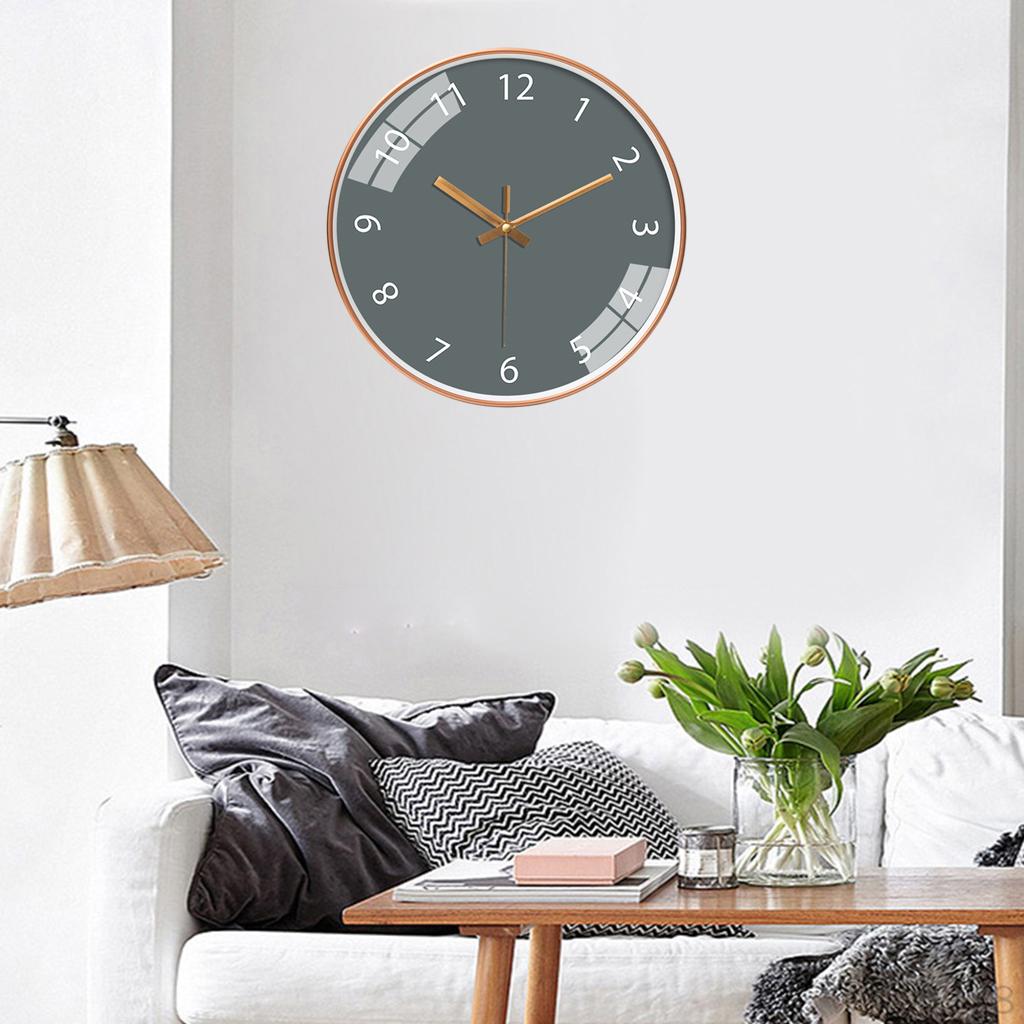 12 Inch Wall Clock Round Battery Operated Easy To Read Sweep Movement Art Silent Non Ticking