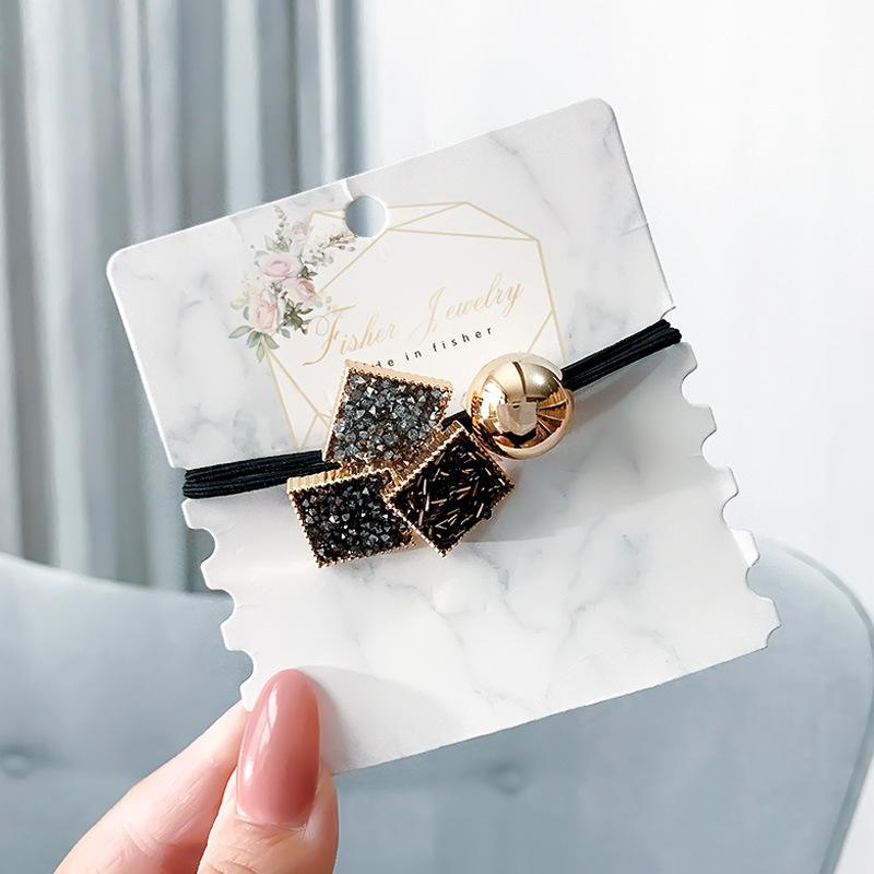 Korean Elegant Rhinestone Flower Scrunchies Women Girls Elastic Hair Rubber Bands Accessories Tie Hair Ring Rope Headwear