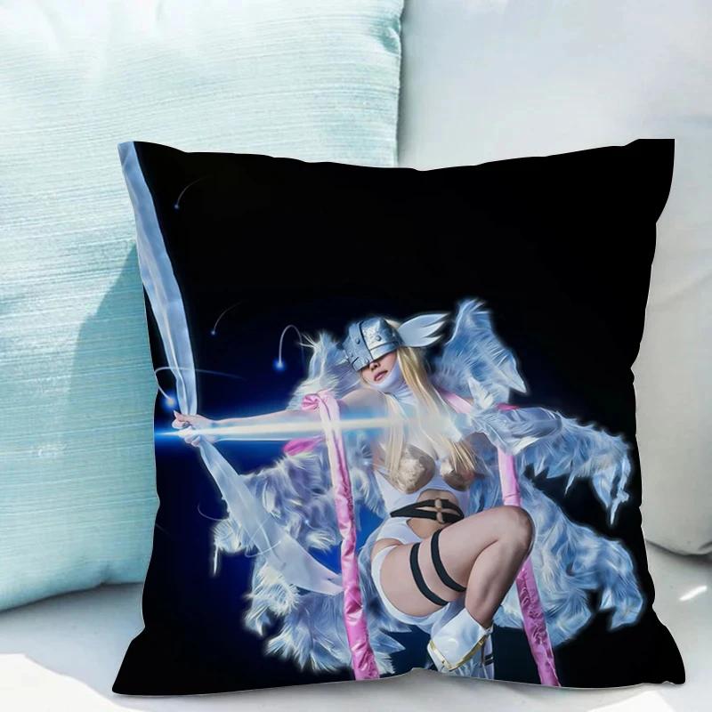 Pillowcase 45*45 D-digimon Ornamental Pillows for Living Room Cushion Covers 45x45 Pillow Hugs Fall Decoration Lounge Chairs