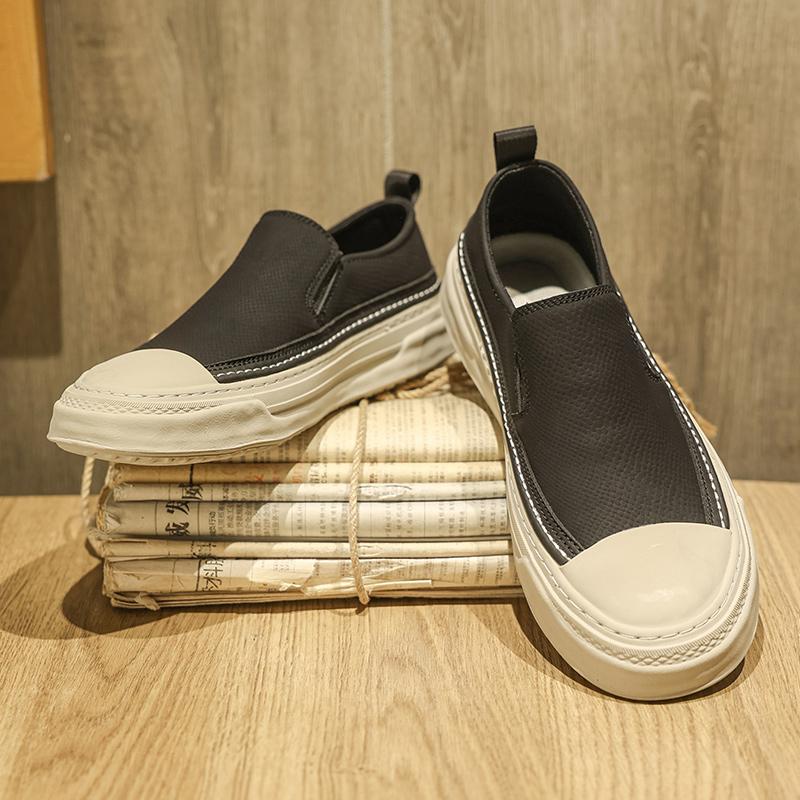 Fashion New Casual Original Men's Sneakers Comfortable Leather Vulcanize Shoes Versatile Skateboard Footwear Leisure Walk Make Loafers