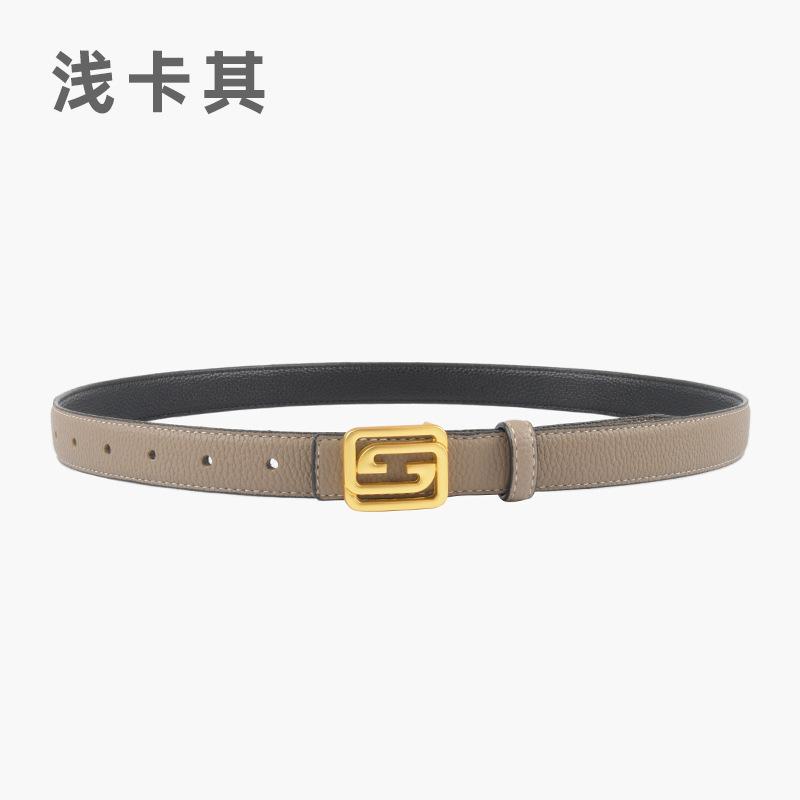 Lychee Pattern Can Be Used On Both Sides, First Layer Cowhide, Genuine Leather, Women'S Belt, Women'S Belt With Jeans, Casual Pants.