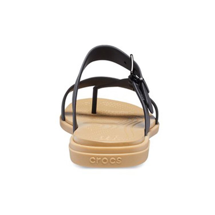 Crocs Women Tulum Resort Black Brown Casual Comfort Sports Slides 206108-00W