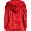 Ladies' Loose And Comfortable Gold Velvet V-neck Dawstring Hooded Button Up Oversized Top