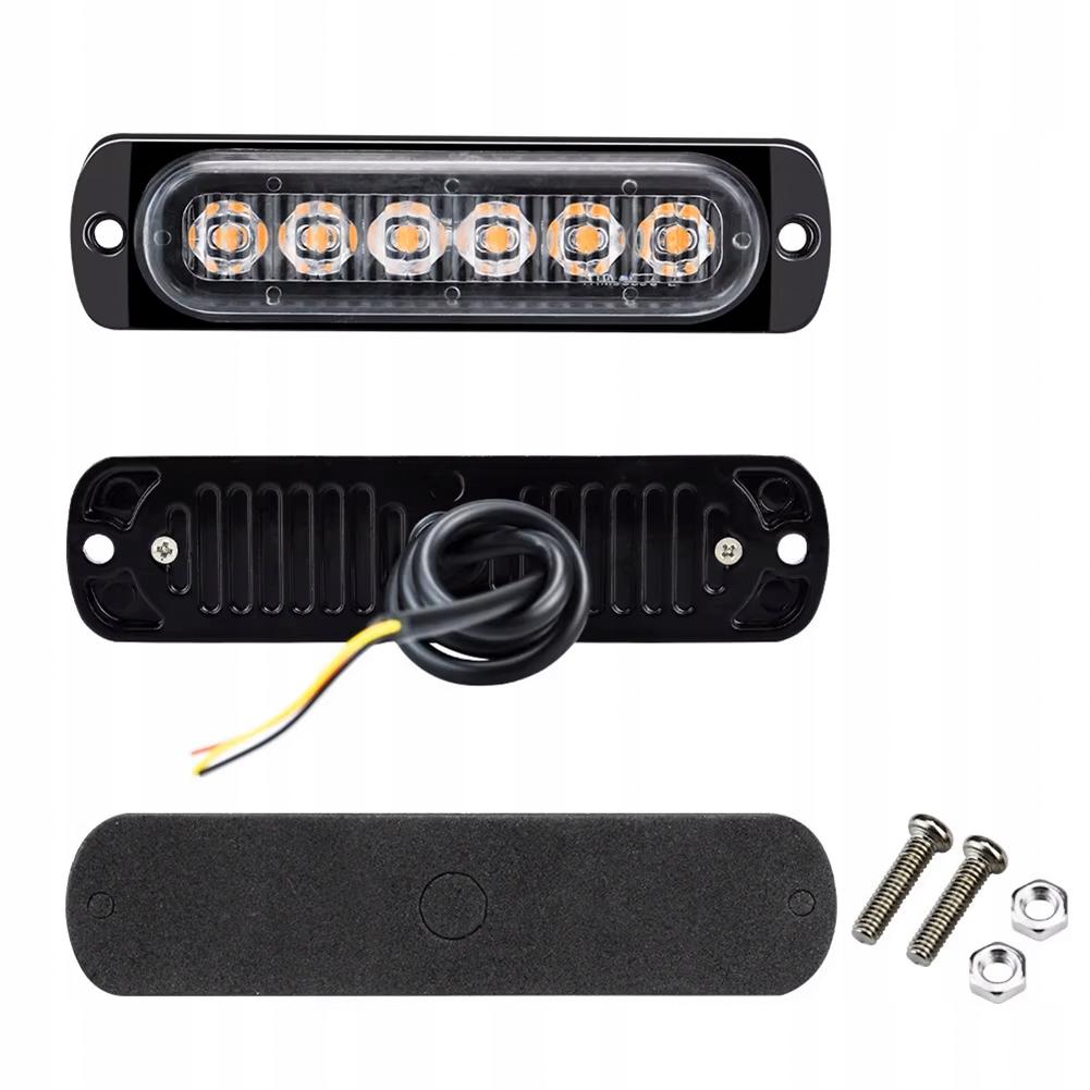 4X Led Red Blue Flash Warning Lamp Remote Control 6 Smd Programs