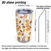 591ml Car Tumbler Autumn Maple Leaf Elements Straw Cup Straight Tumbler Leakproof Tumbler 20oz Car Straw Cup Insulated Travel Cup