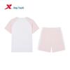 Xtep Girls' American Style Font Colorblock Round Neck Two-Piece Summer Set