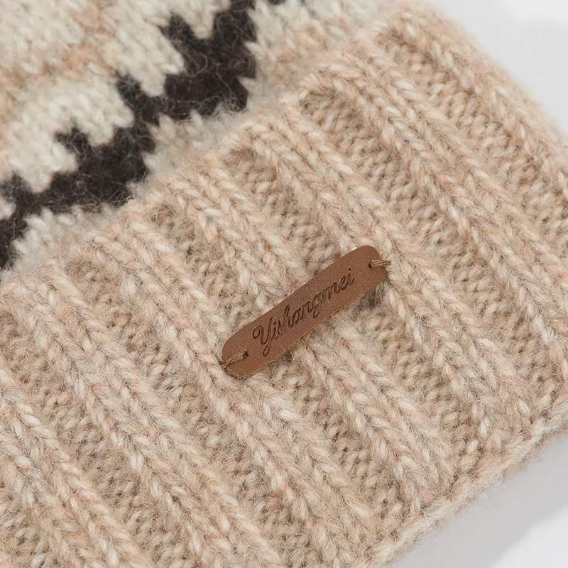 Fair Isle Jacquard Tri-Fold Wool Hat: Fashionable, Warm Ear Protection for Autumn & Winter